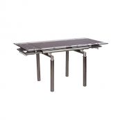 Стол B 179-4 130(180)*85*75 хром/черный