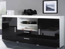 Комод SAMBA  белый/черный глянец