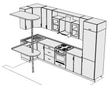 Кухня с барной стойкой